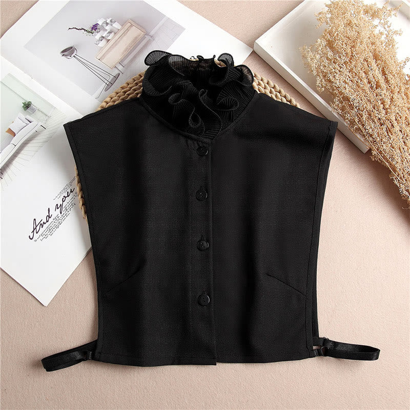 Detachable Lapel Shirt Ruffled Stand Fake Collar With Sleeve - Image 18