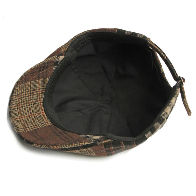 Different Classic Patchwork Plaid Newsboy Beret Hat - Image 11