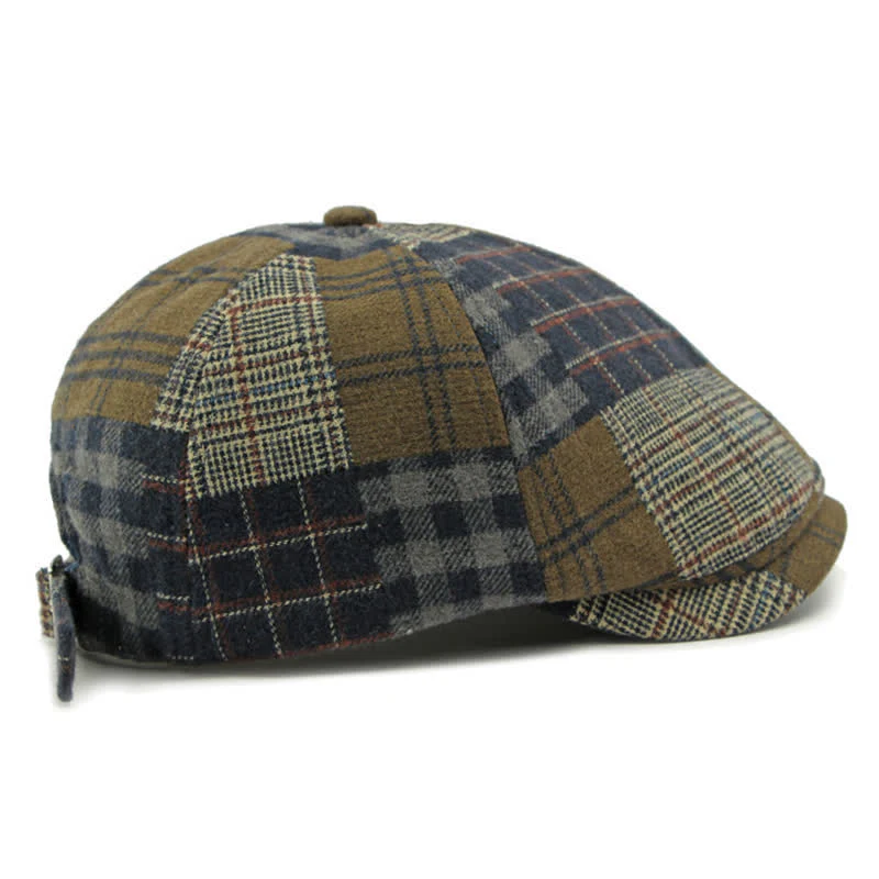 Different Classic Patchwork Plaid Newsboy Beret Hat - Image 16