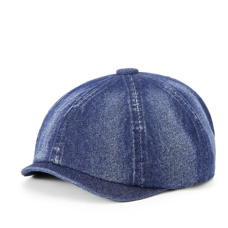 Distressed Vintage Washed Demin Beret Hat - Image 10