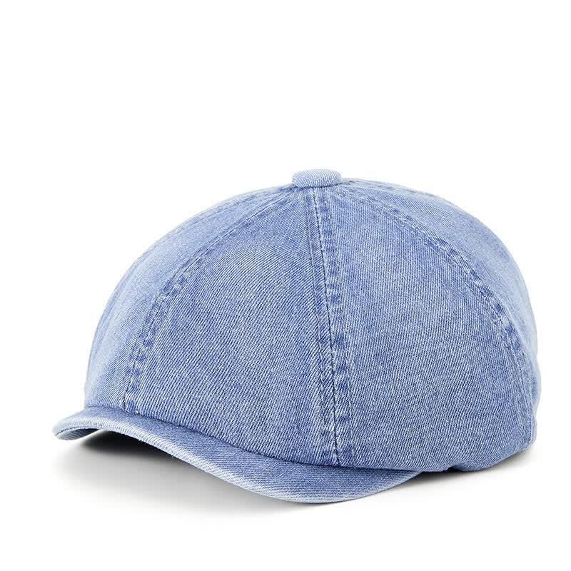 Distressed Vintage Washed Demin Beret Hat - Image 11