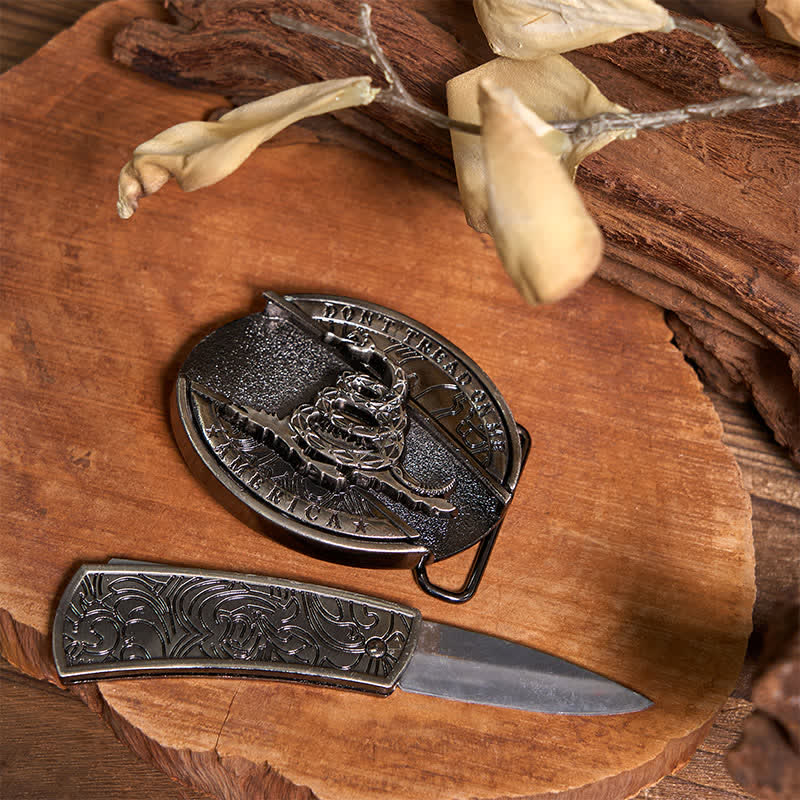 DIY Hidden Knife Snake Buckle Longhorn Bull Pendant Needle Necklace Bundle Set - Image 4