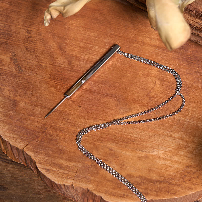 DIY Hidden Knife Snake Buckle Longhorn Bull Pendant Needle Necklace Bundle Set - Image 6