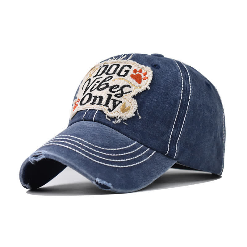 Dog Vibes Only Embroidered Washed Baseball Cap - Image 10
