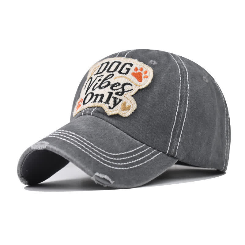 Dog Vibes Only Embroidered Washed Baseball Cap - Image 11