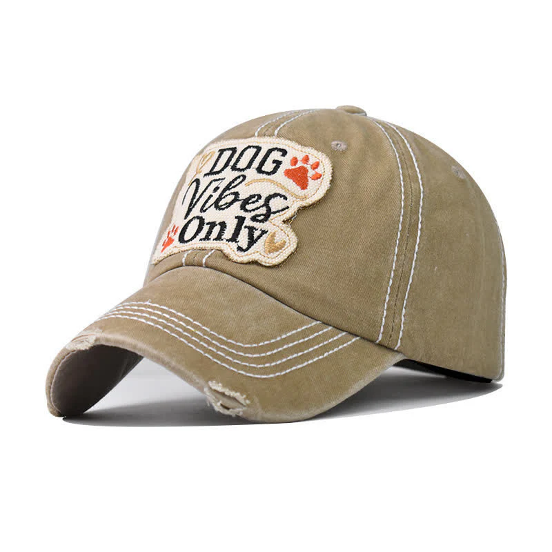 Dog Vibes Only Embroidered Washed Baseball Cap - Image 12