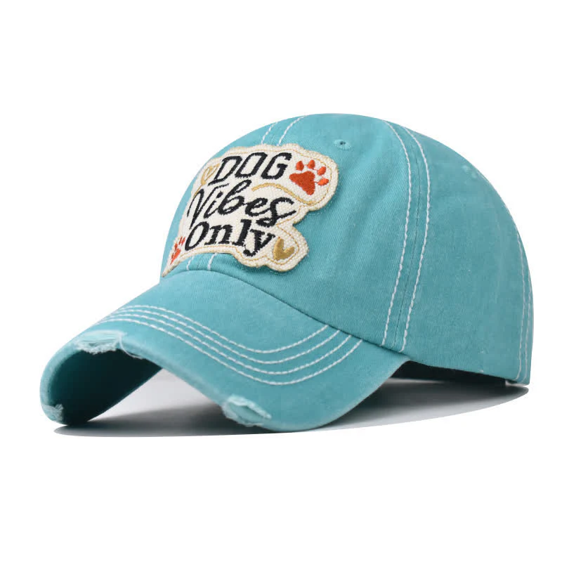 Dog Vibes Only Embroidered Washed Baseball Cap - Image 13