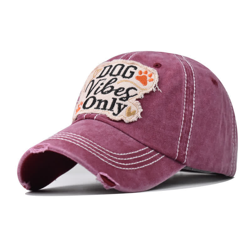 Dog Vibes Only Embroidered Washed Baseball Cap - Image 14