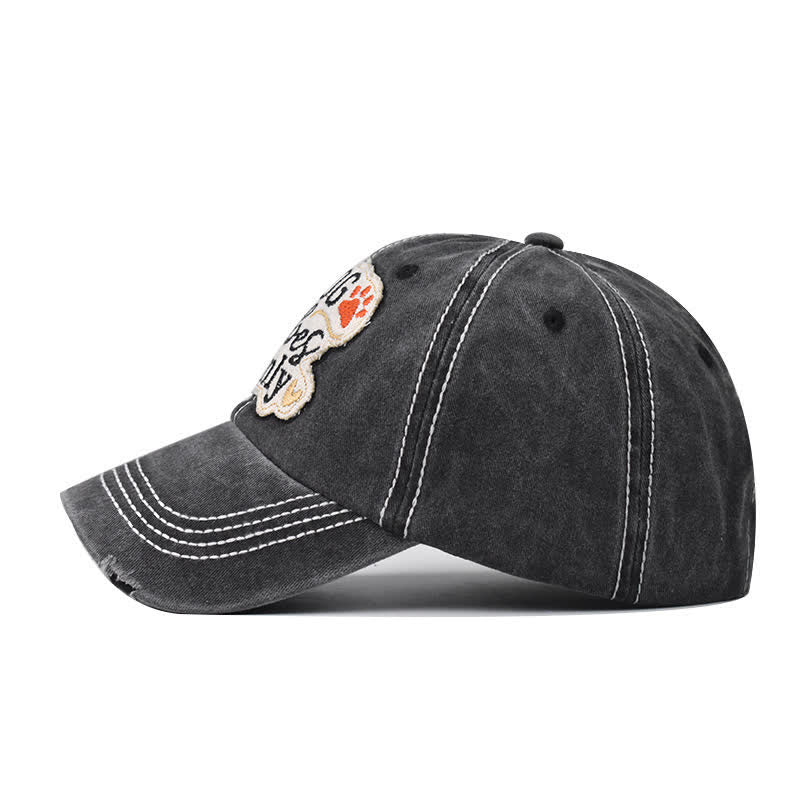 Dog Vibes Only Embroidered Washed Baseball Cap - Image 3
