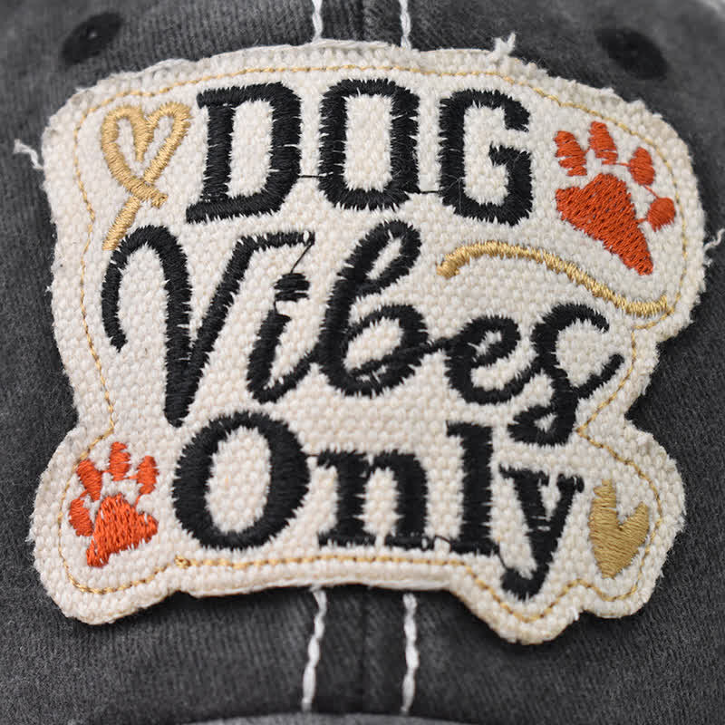 Dog Vibes Only Embroidered Washed Baseball Cap - Image 5