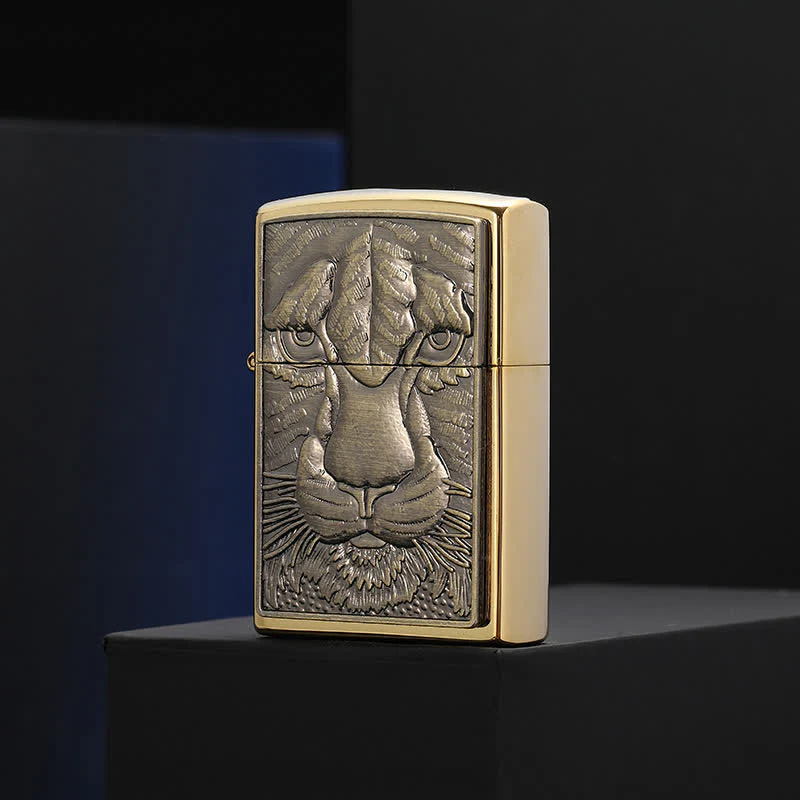Domineering Tiger Relief Design Refillable Kerosene Lighter - Image 3