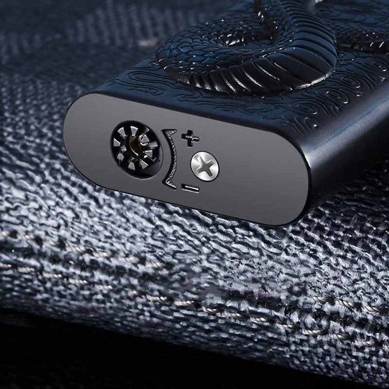 Double Flame Embossed Serpent King Refillable Butane Lighter - Image 11