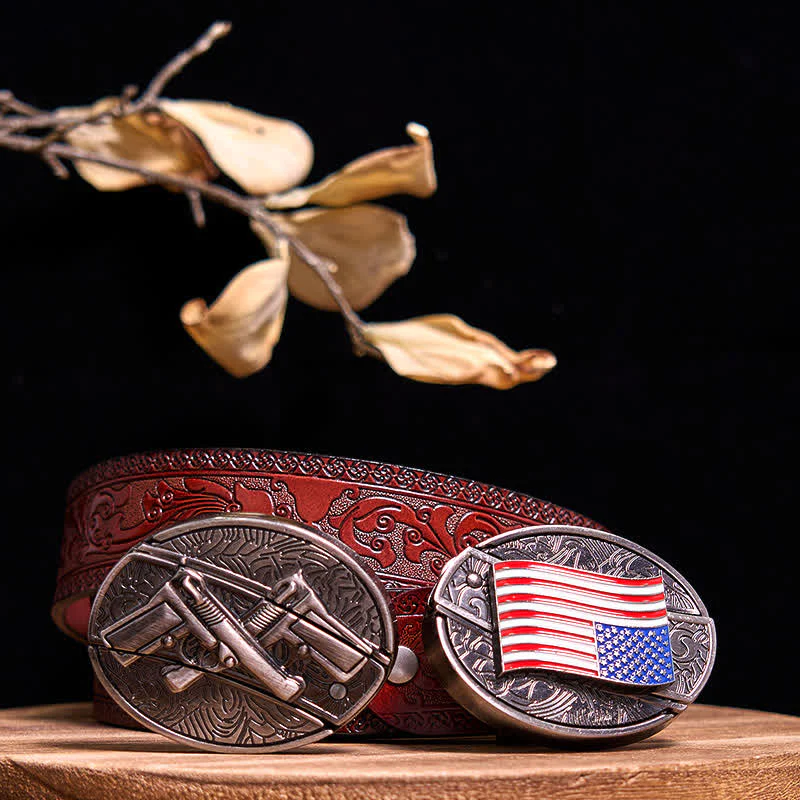 Double Pistols & USA Flag DIY Hidden Knife Buckle Bundle Set - Image 10