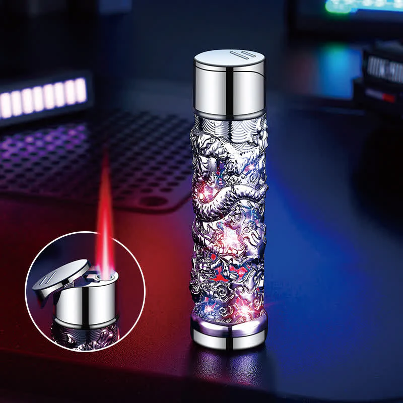 Dragon Creative LED Flash Cylindrical Refillable Butane Lighter - Image 15