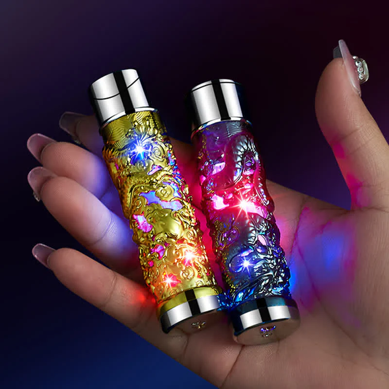 Dragon Creative LED Flash Cylindrical Refillable Butane Lighter - Image 7