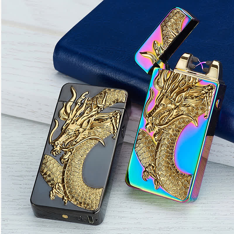 Dragon Double Arc Flameless Usb Rechargeable Electronic Lighter - Image 5
