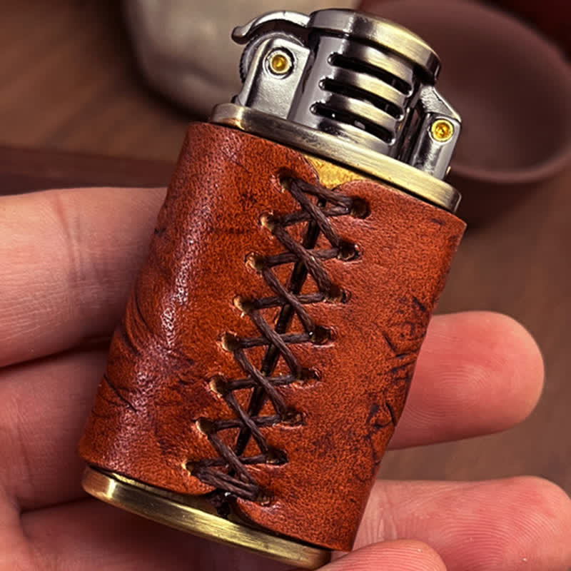 Dragon Eye Leather Sewing Refillable Butane Lighter - Image 3