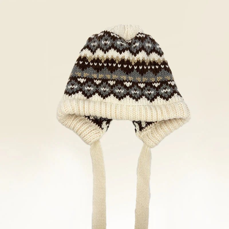 Dual-Purpose Women's Retro Patterned Knitted Hat Crossbody Bag - Image 4