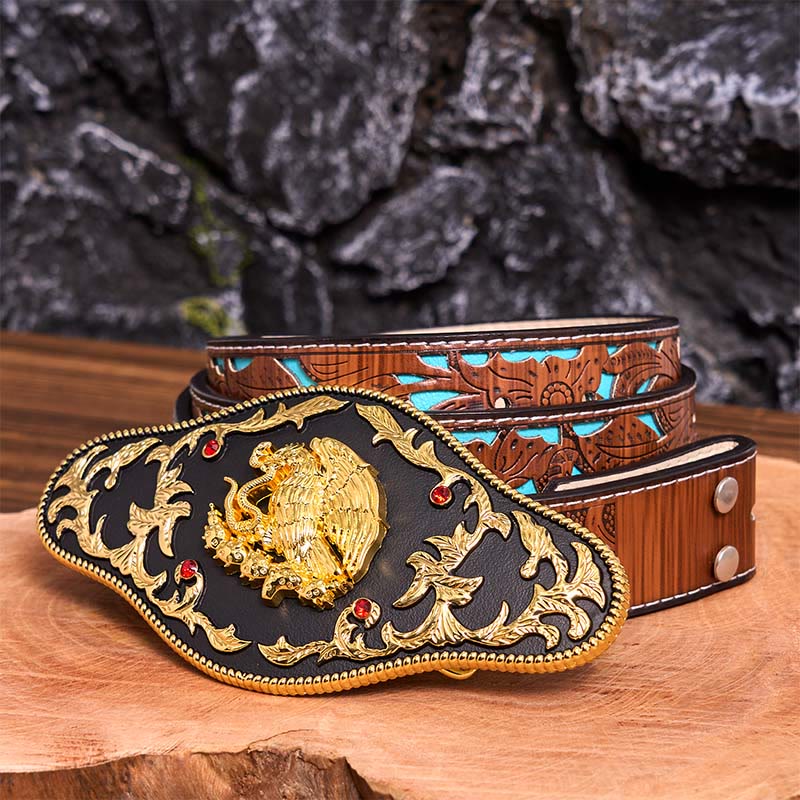 Eagle Catching Snakes DIY Buckle Leather Belt - Image 7