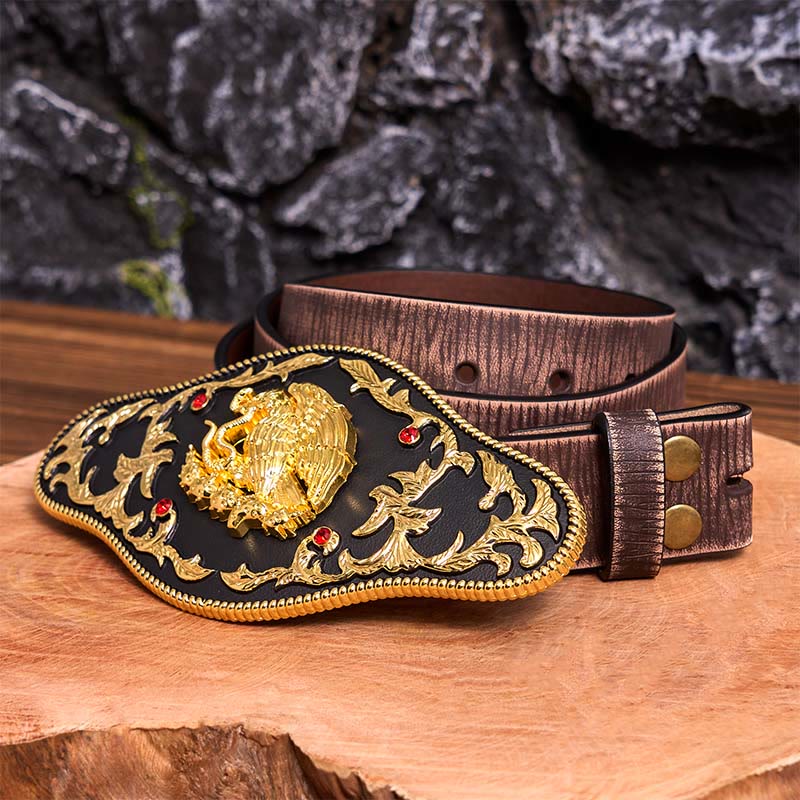 Eagle Catching Snakes DIY Buckle Leather Belt - Image 9