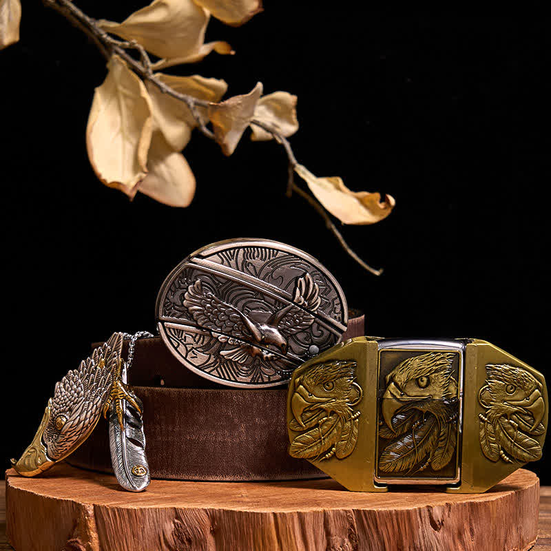 Eagle DIY Hidden Knife Belt Buckle Lighter Eagle Hidden Pendant Bundle Set - Image 12