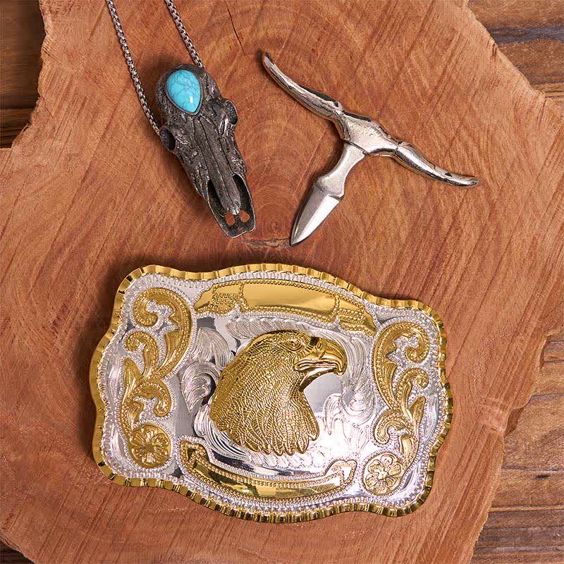 Eagle Head DIY Belt Buckle Turquoise Longhorn Bull Pendant Bundle Set - Image 3