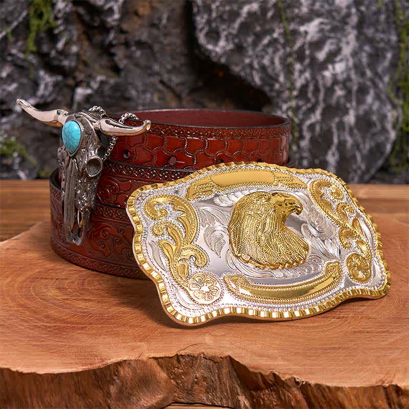 Eagle Head DIY Belt Buckle Turquoise Longhorn Bull Pendant Bundle Set - Image 7