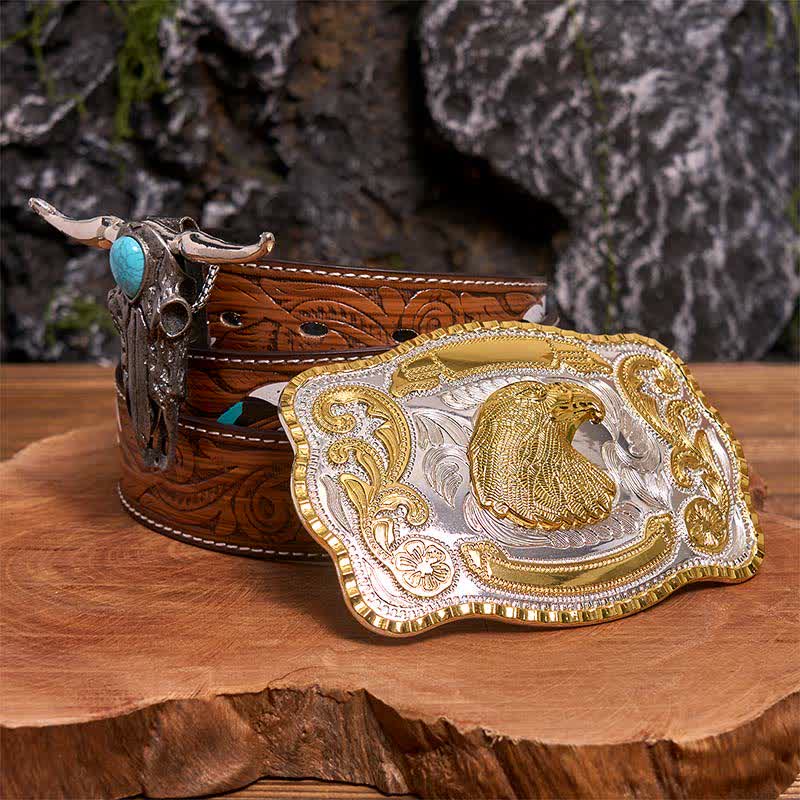 Eagle Head DIY Belt Buckle Turquoise Longhorn Bull Pendant Bundle Set - Image 8