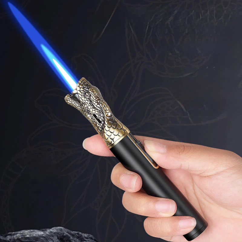 Eagle Head Relief Straight Flame Butane Lighter - Image 2