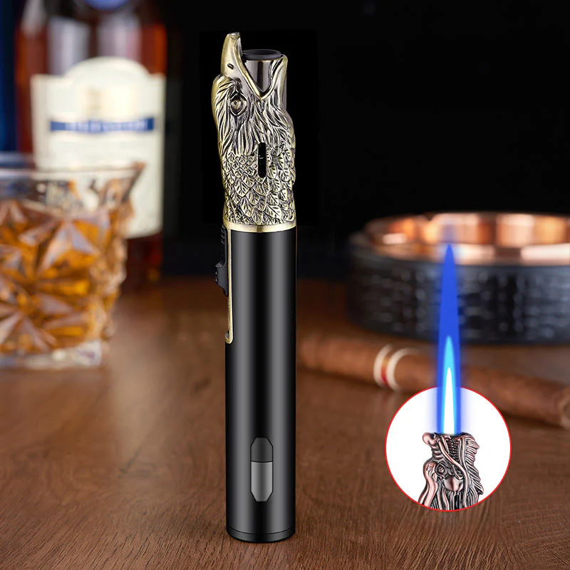 Eagle Head Relief Straight Flame Butane Lighter - Image 5