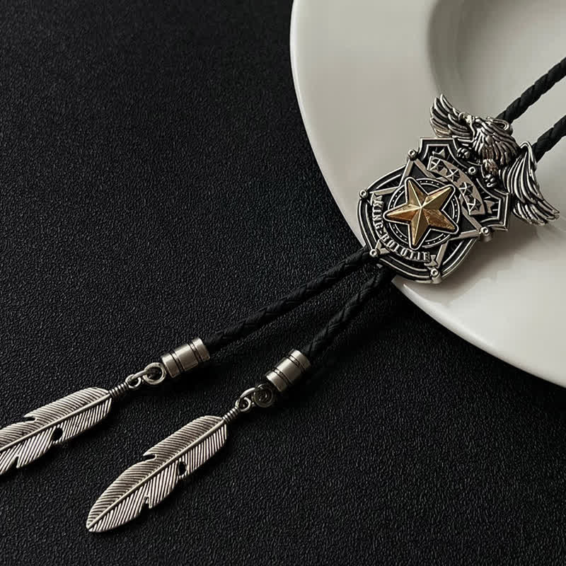 Eagle & Star Western Personalized Bolo Tie - Image 5
