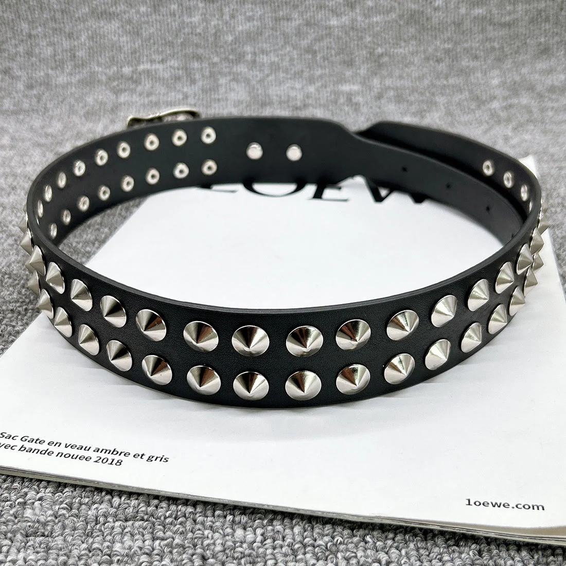 Easter Cross Pattern Belt Punk Rivet Leather Waistband - Image 9