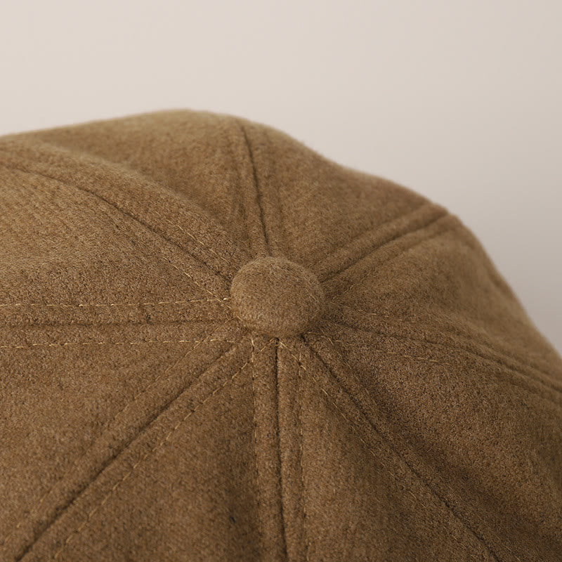Edge Wrapped Belt Buckle Fashionable Winter Women's Beret Hat - Image 6
