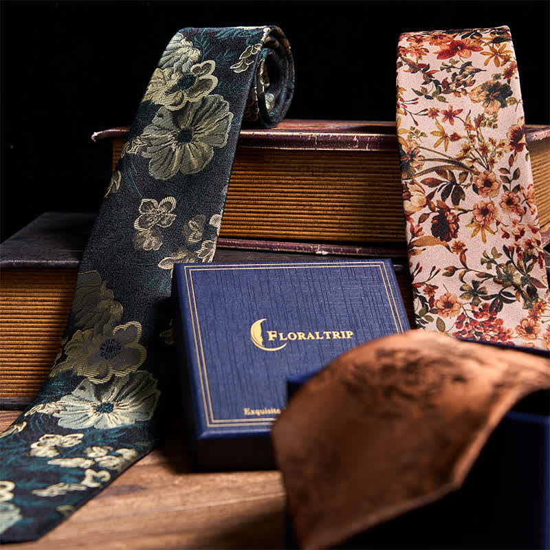 Elegant Casual Floral 3Pcs Neckties Bundle Set - Image 3