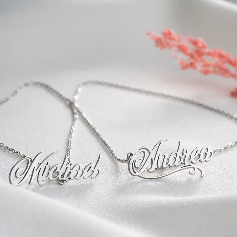 Elegant Chic Custom Names Brooch With Chain - Image 2