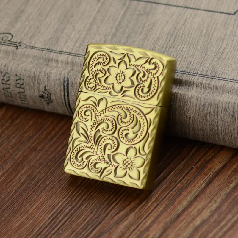 Elegant Flower Relief Design Refillable Butane Lighter - Image 3