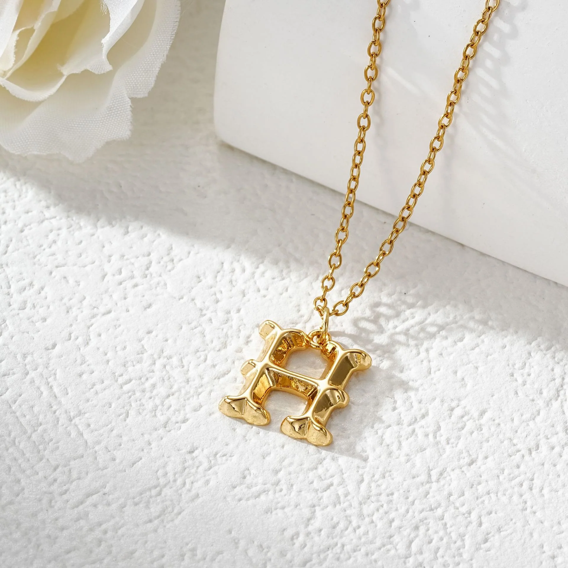 Elegant Golden & Sliver Letter Pendant Women's Necklace - Image 10
