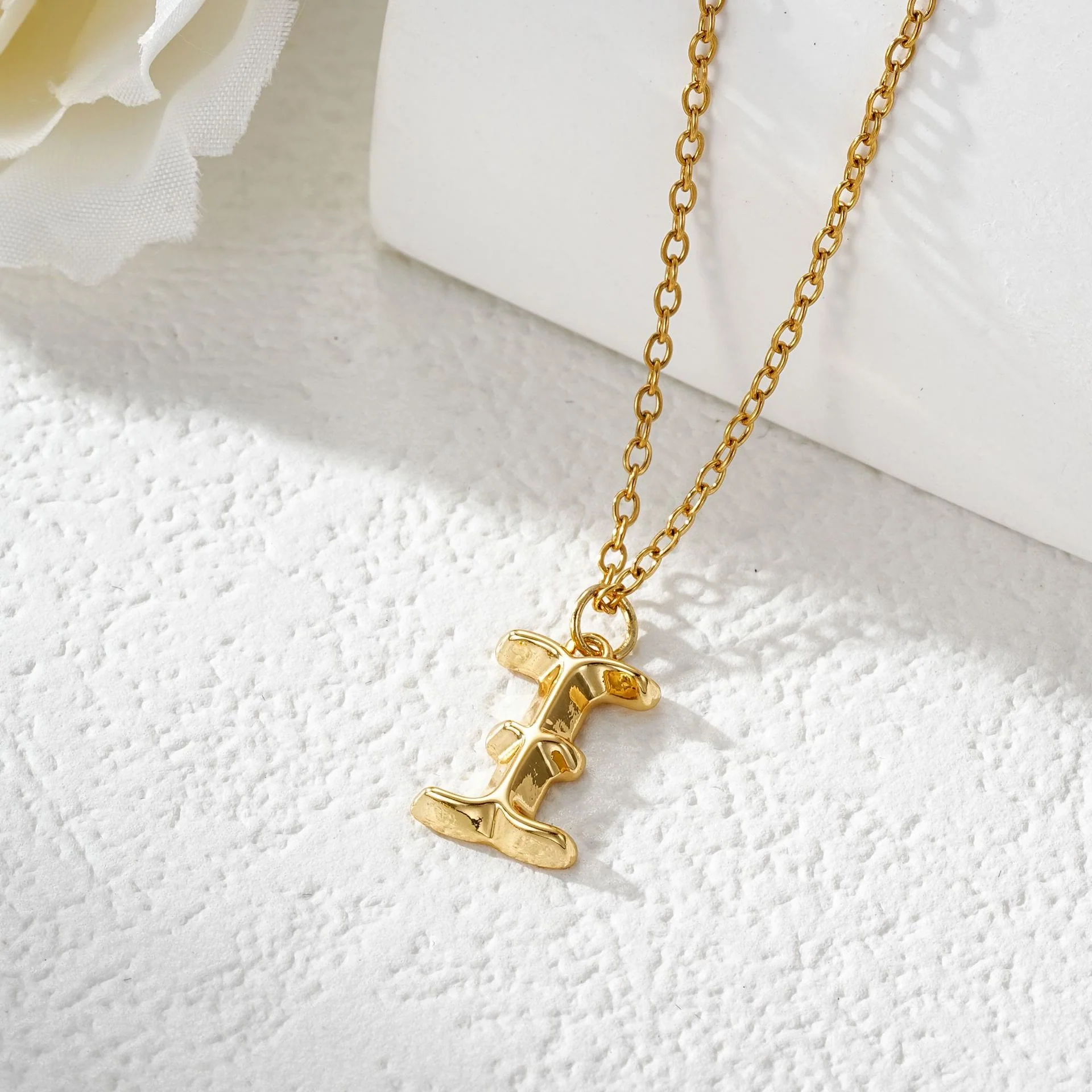 Elegant Golden & Sliver Letter Pendant Women's Necklace - Image 11