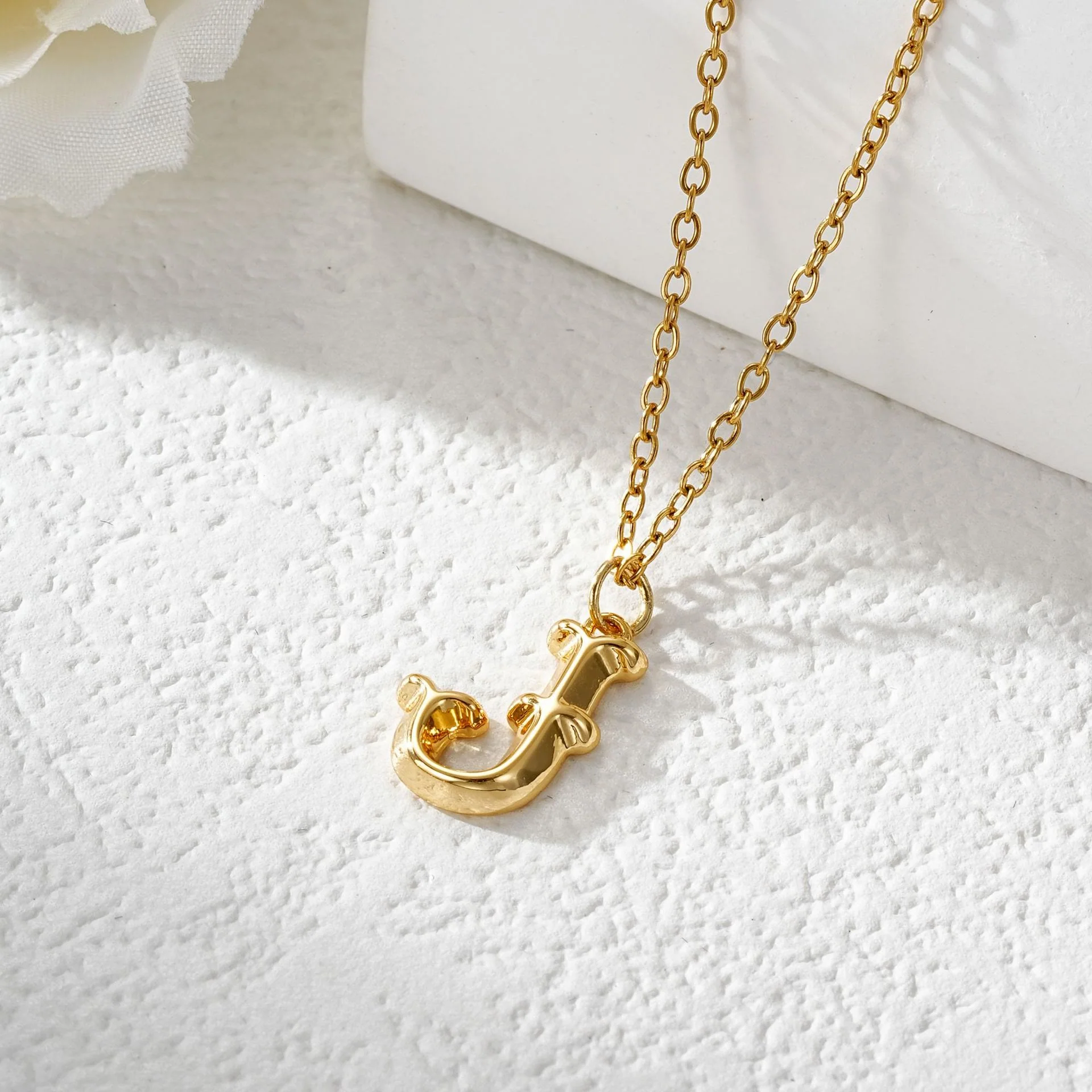 Elegant Golden & Sliver Letter Pendant Women's Necklace - Image 12