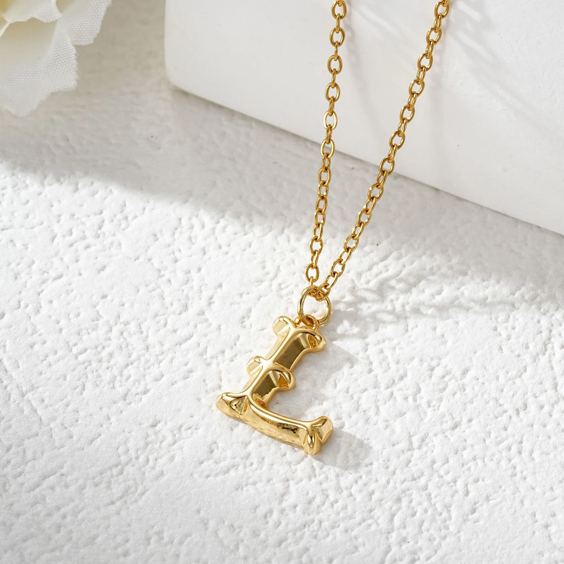 Elegant Golden & Sliver Letter Pendant Women's Necklace - Image 14