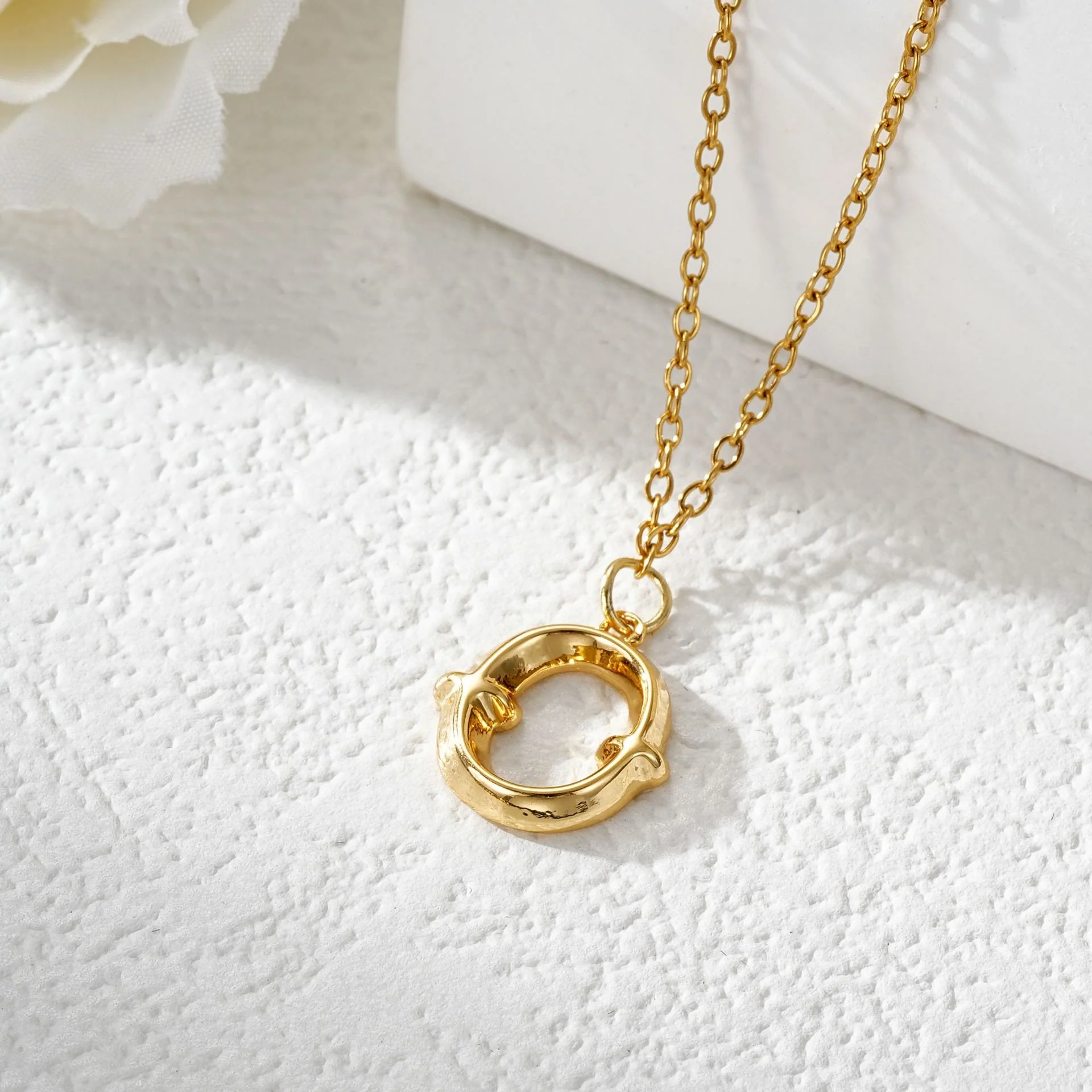 Elegant Golden & Sliver Letter Pendant Women's Necklace - Image 17
