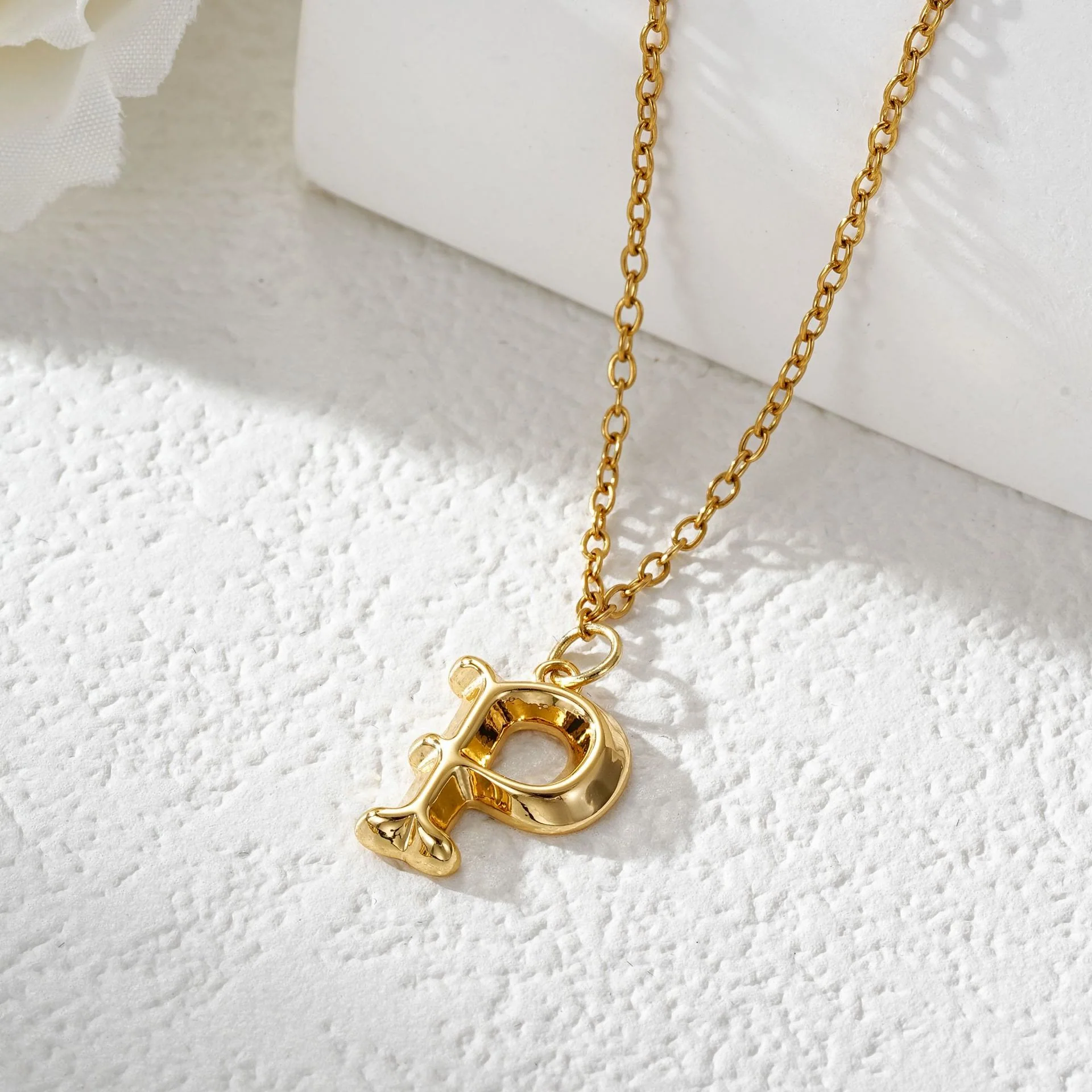 Elegant Golden & Sliver Letter Pendant Women's Necklace - Image 18