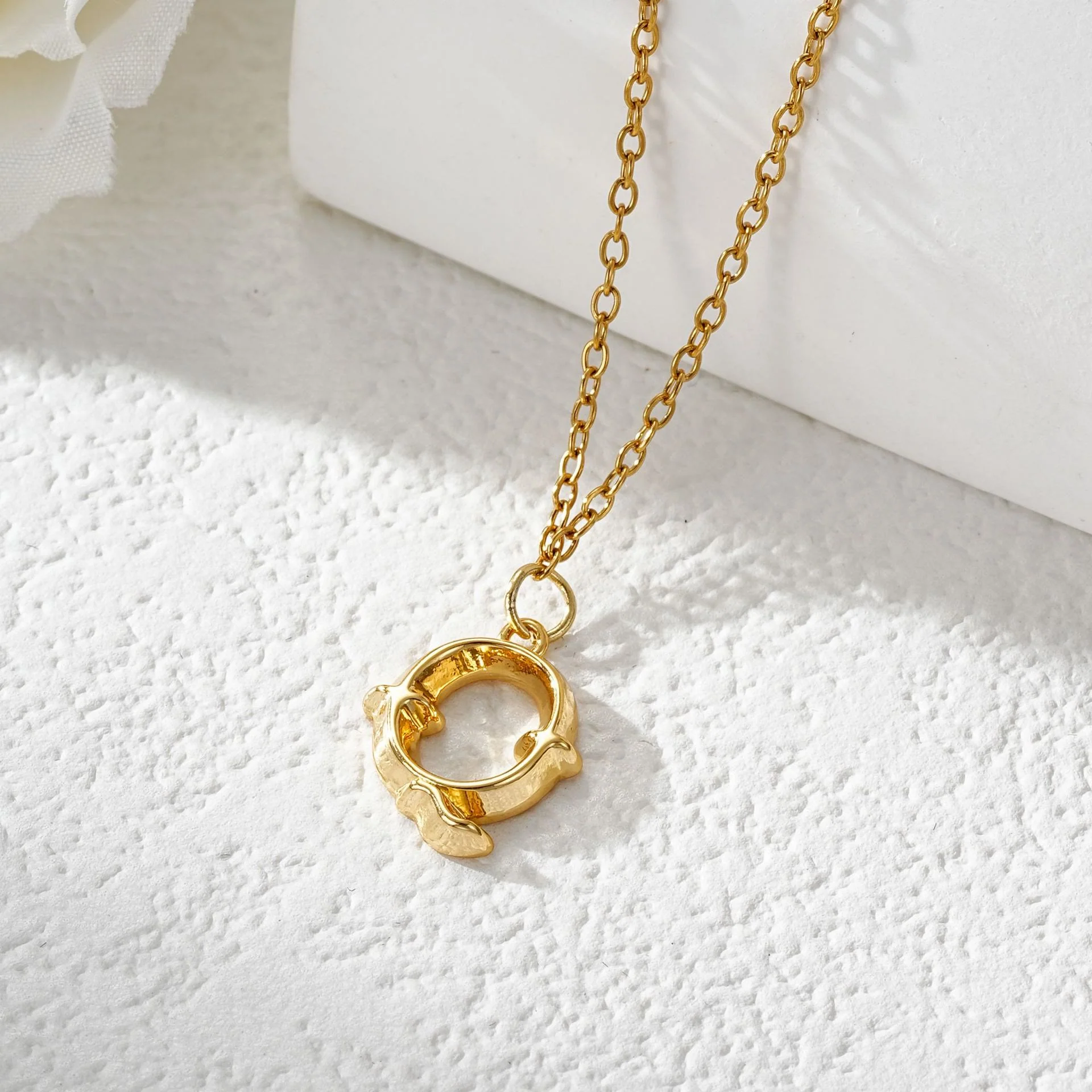 Elegant Golden & Sliver Letter Pendant Women's Necklace - Image 19