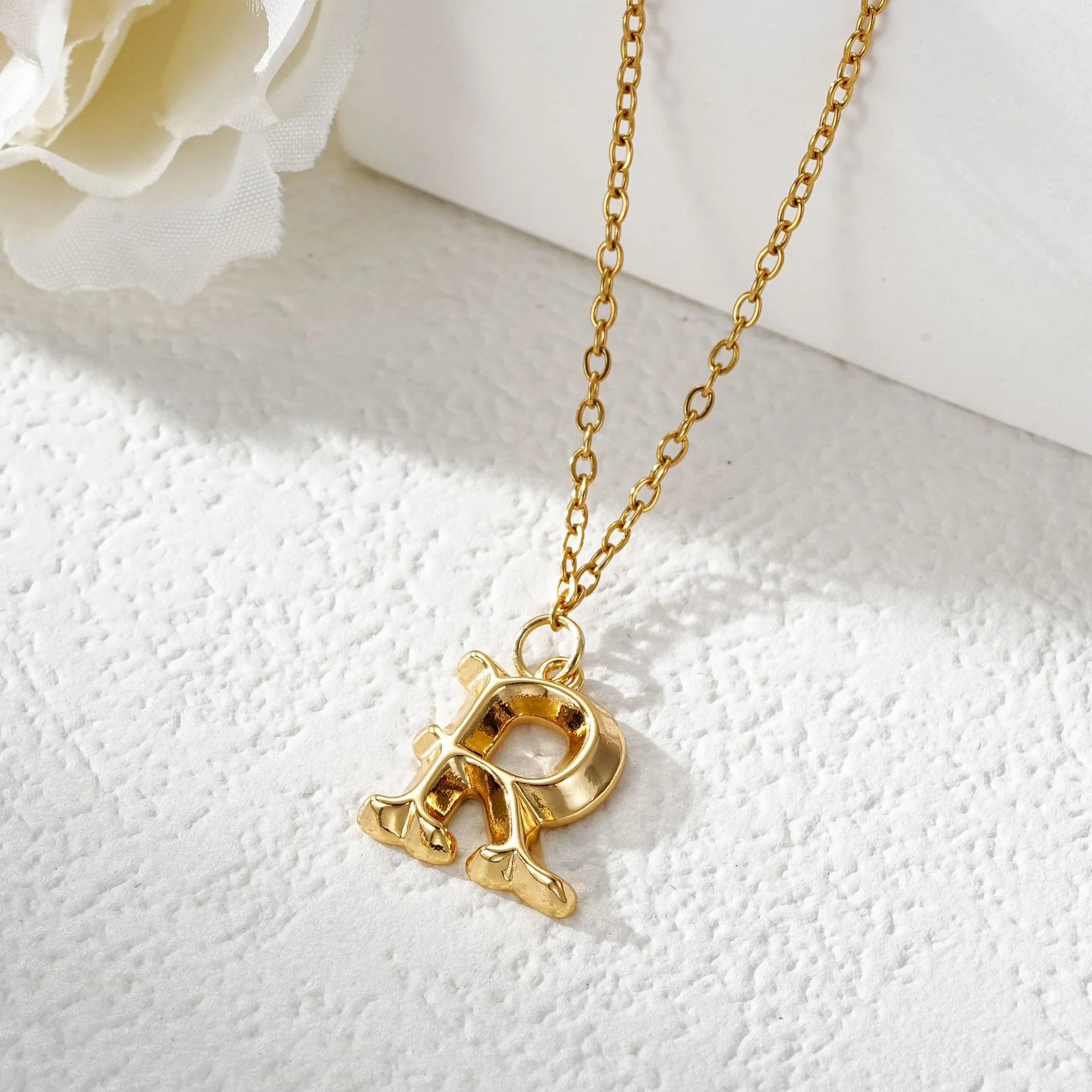 Elegant Golden & Sliver Letter Pendant Women's Necklace - Image 20