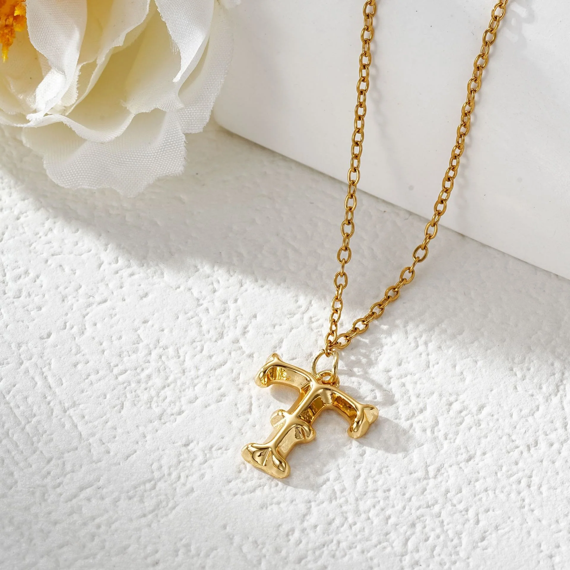 Elegant Golden & Sliver Letter Pendant Women's Necklace - Image 22