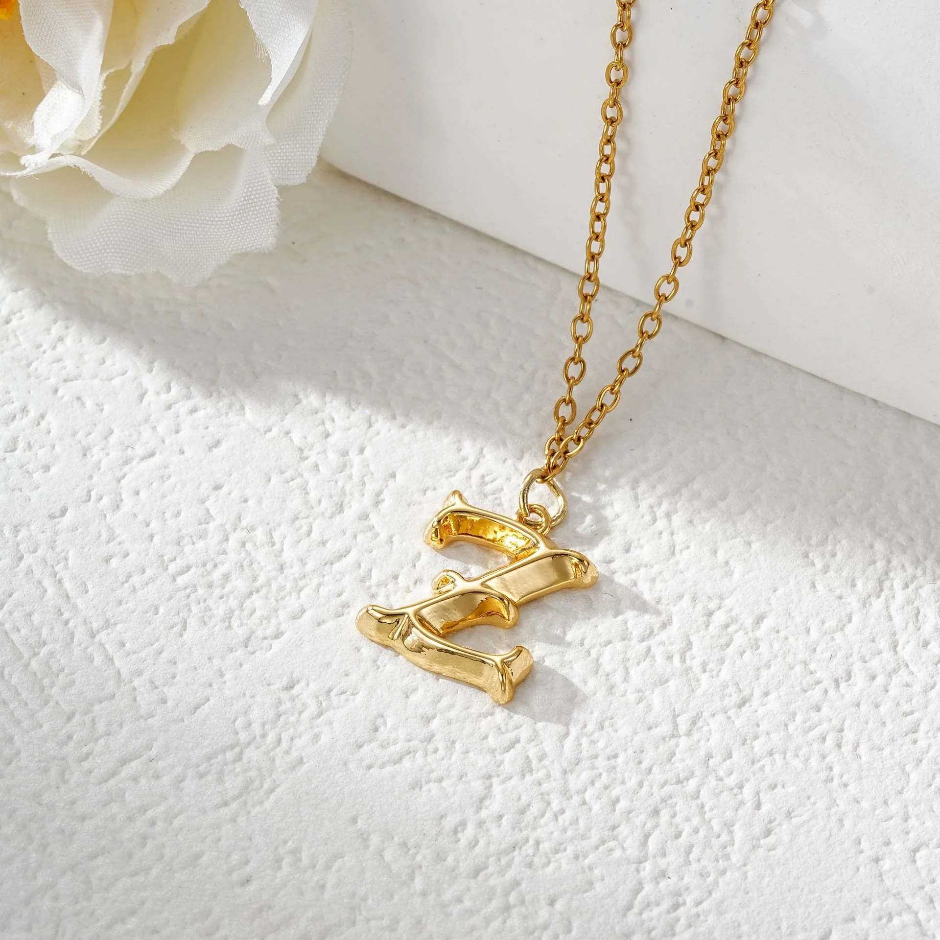 Elegant Golden & Sliver Letter Pendant Women's Necklace - Image 28