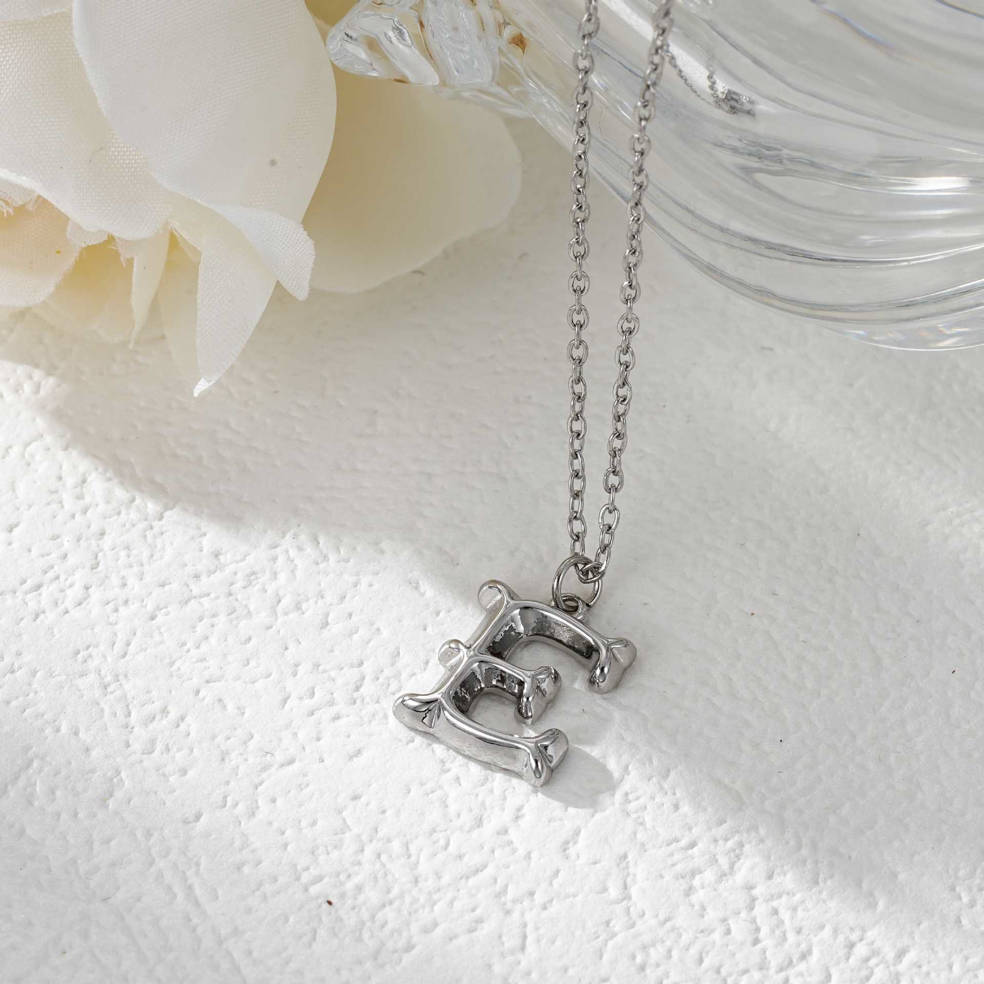 Elegant Golden & Sliver Letter Pendant Women's Necklace - Image 33
