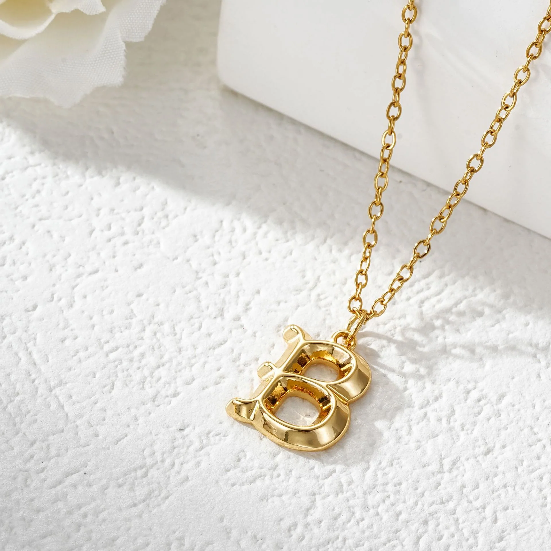 Elegant Golden & Sliver Letter Pendant Women's Necklace - Image 4