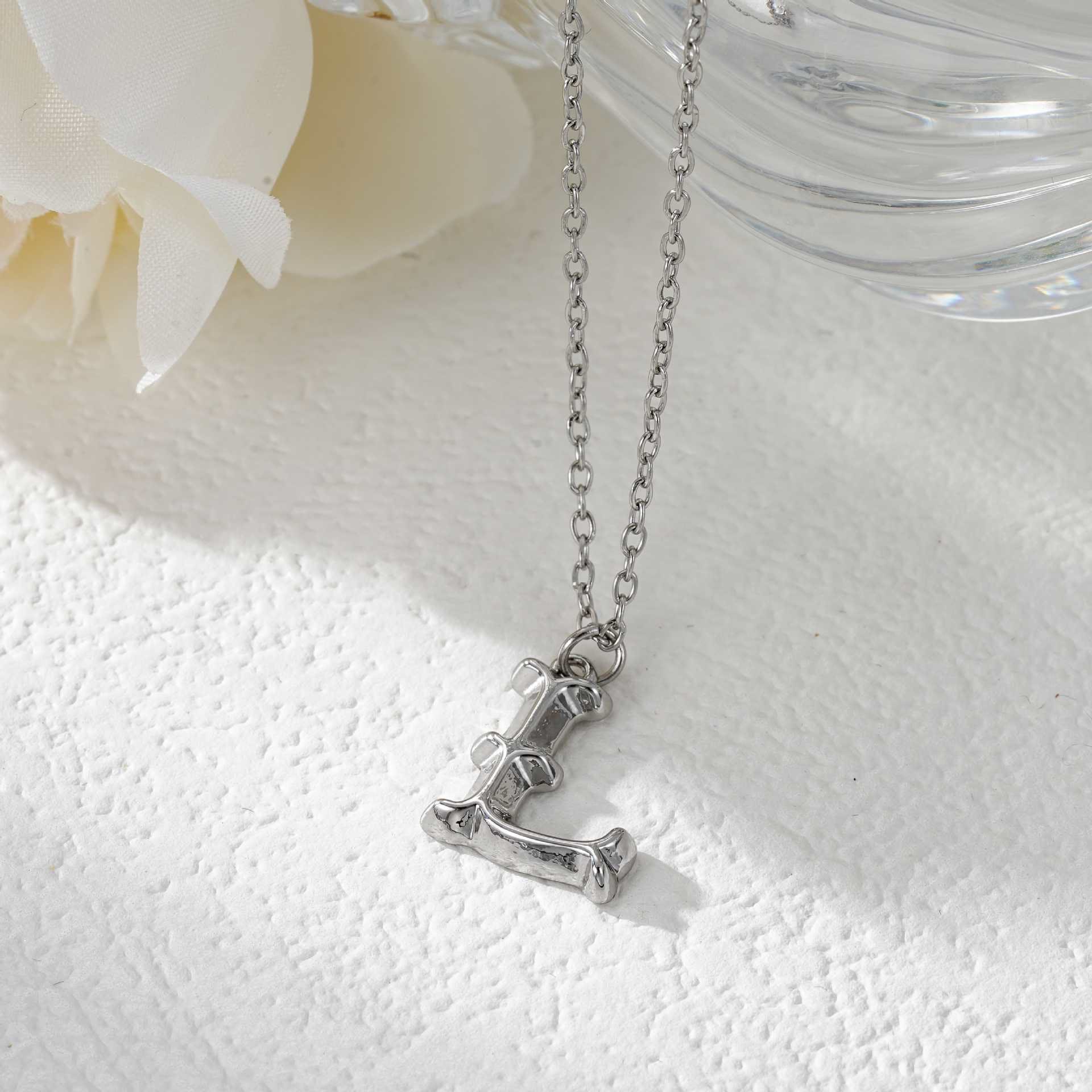 Elegant Golden & Sliver Letter Pendant Women's Necklace - Image 40