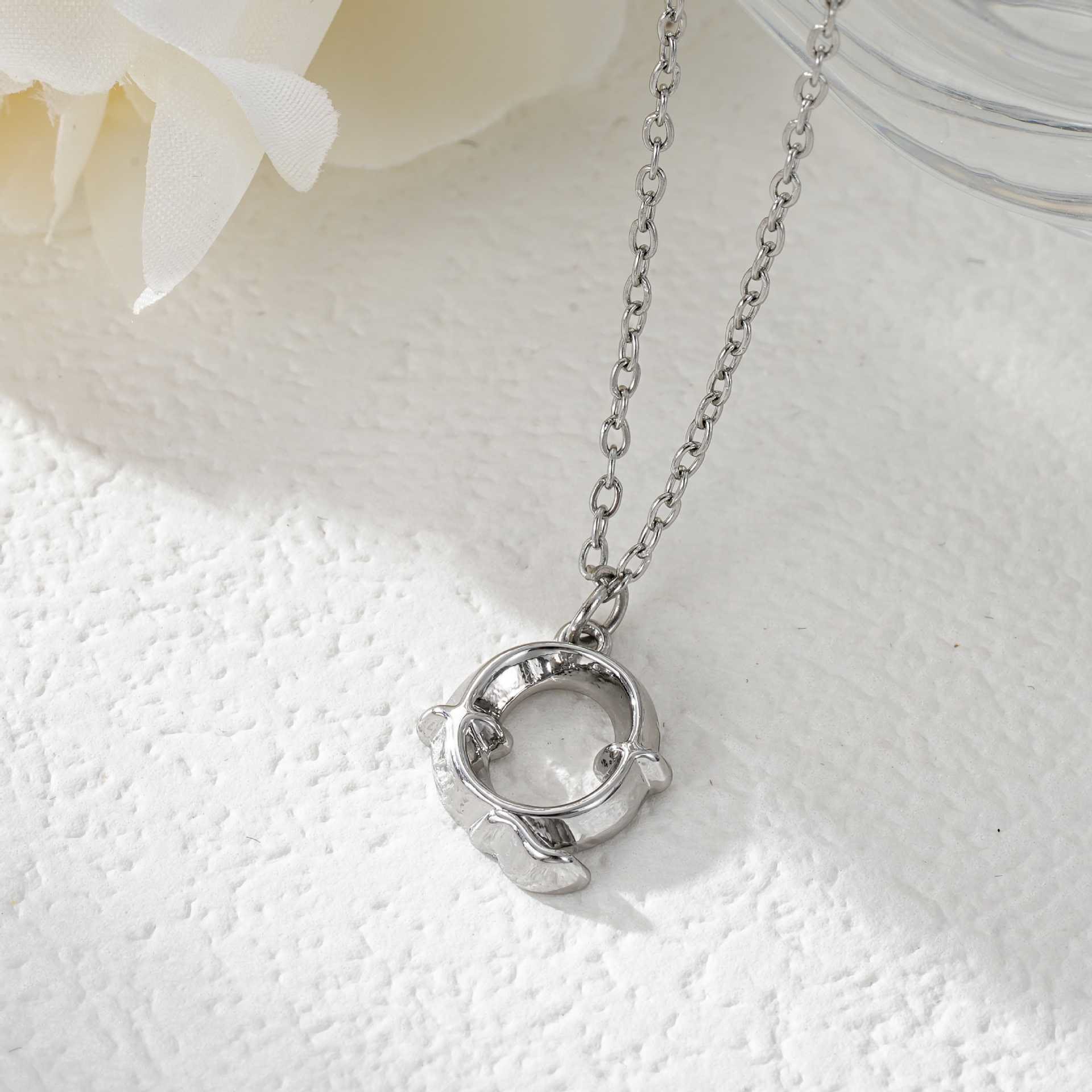 Elegant Golden & Sliver Letter Pendant Women's Necklace - Image 45